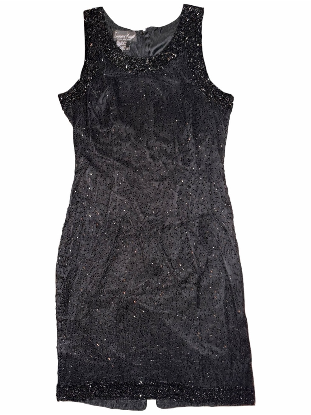 Vintage 100% Silk Beaded Mini Dress
